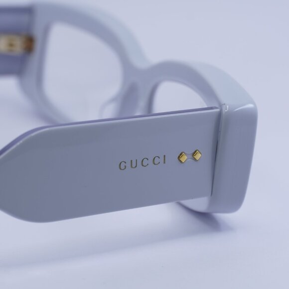 ?️ New Gucci GG1528S 005 Sunglasses - Light Grey Frame, Clear Lenses